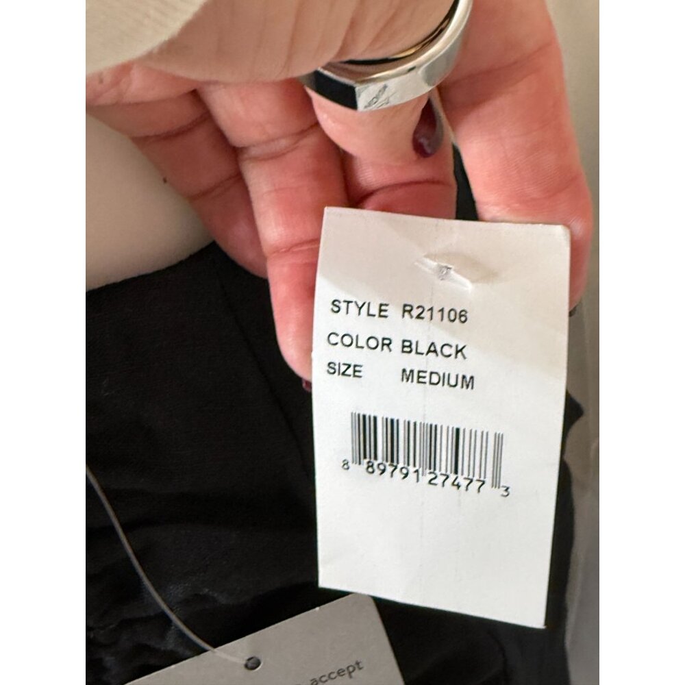 Rumer LouLou Black Strappy Back Ruched Maxi Dress w/ Side Slit NWT - M - Picture 8 of 15